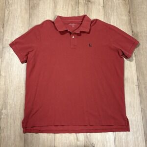 Eddie Bauer Polo Shirt Mens XL Red Pique Short Sleeve Embroidered Logo Golf
